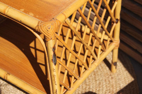 Chevet rotin vintage Hubert